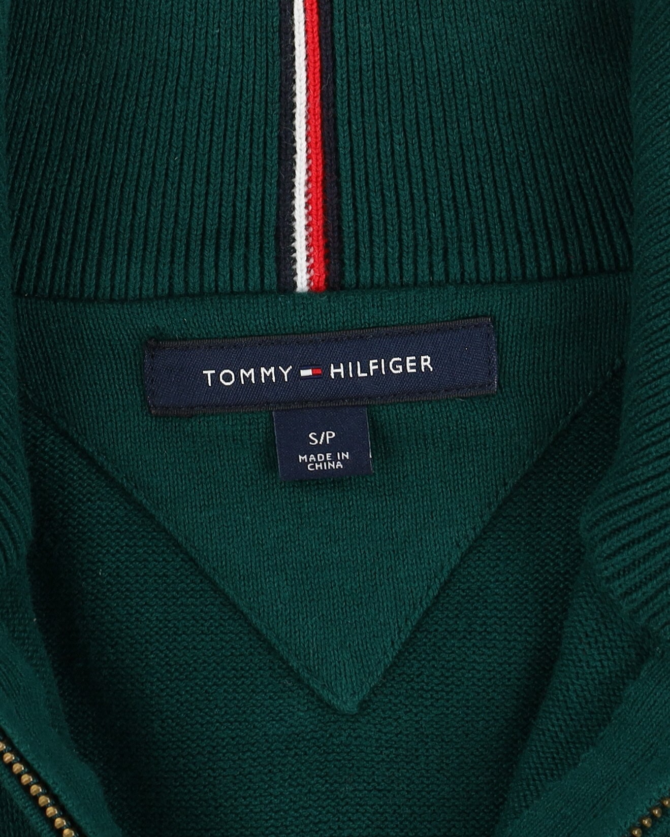 Tommy Hilfiger Green Quarter-Zip Knit - S