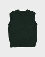 Vintage 90s Green Sleeveless Sweater Vest Knit - L