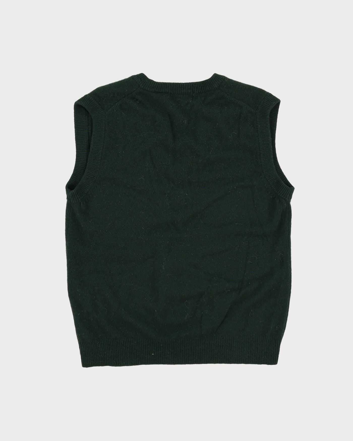Vintage 90s Green Sleeveless Sweater Vest Knit - L