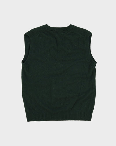 Vintage 90s Green Sleeveless Sweater Vest Knit - L