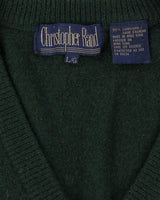 Vintage 90s Green Sleeveless Sweater Vest Knit - L