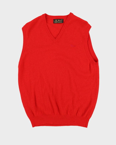 Vintage 80s Red Sleeveless Sweater Vest Knit - L