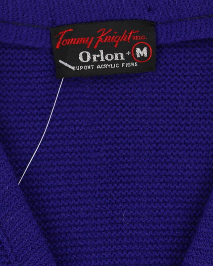 Vintage 70s Tommy Knight Purple Knitted Cardigan - S / M