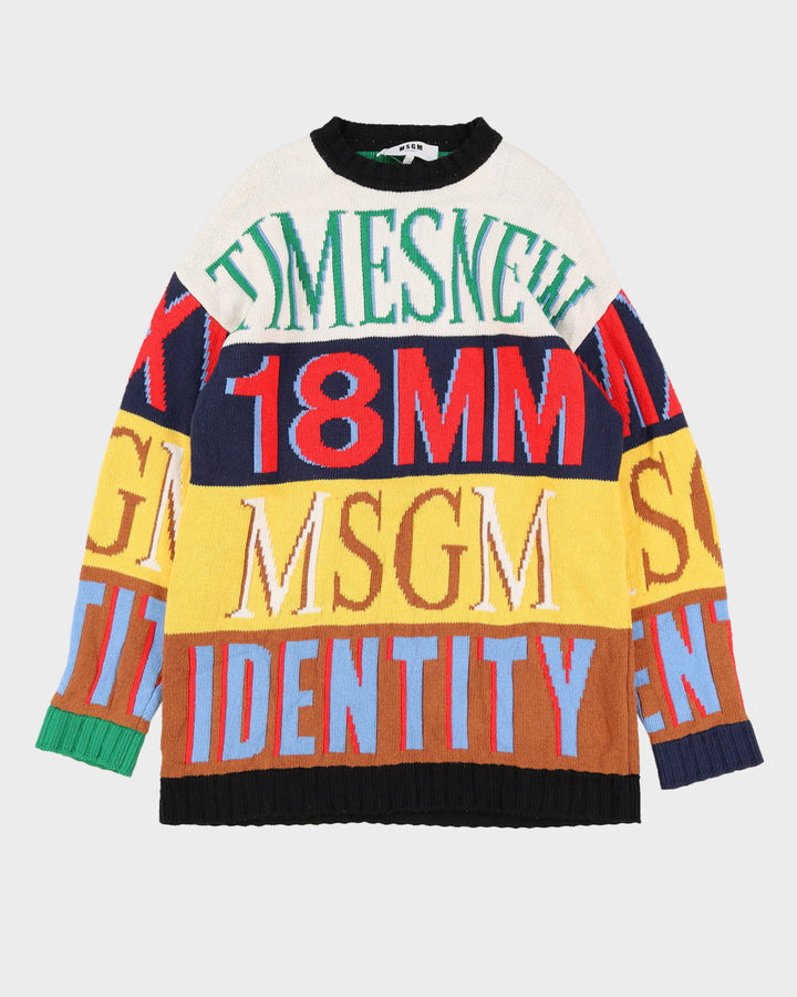 MSGM Milano Multi Coloured Patterned Knit - L