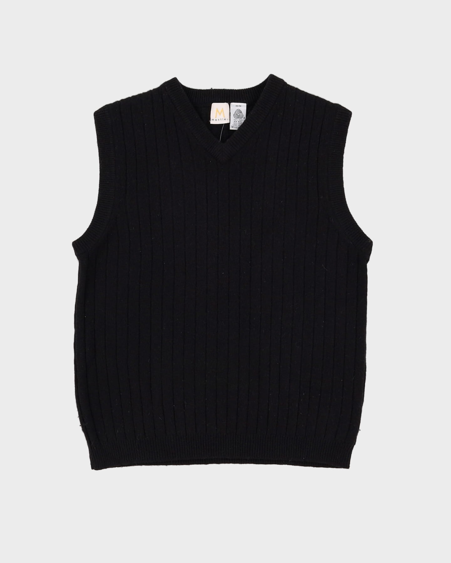 Vintage 90s Black Sleeveless Tank Sweater Vest - S / M