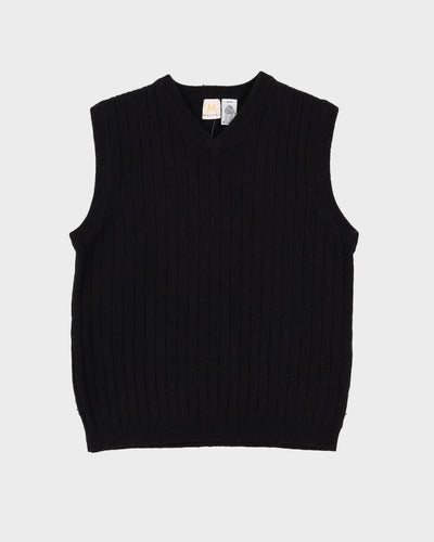 Vintage 90s Black Sleeveless Tank Sweater Vest - S / M