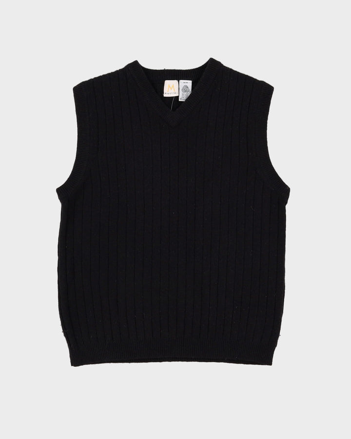 Vintage 90s Black Sleeveless Tank Sweater Vest - S / M