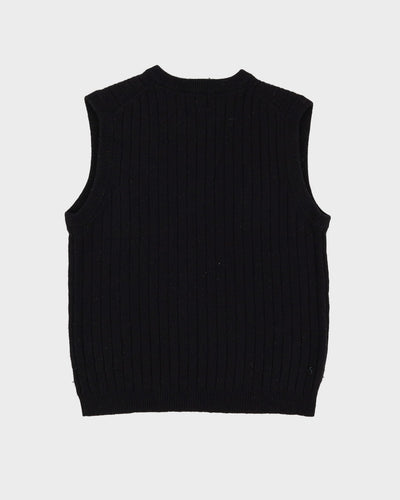 Vintage 90s Black Sleeveless Tank Sweater Vest - S / M
