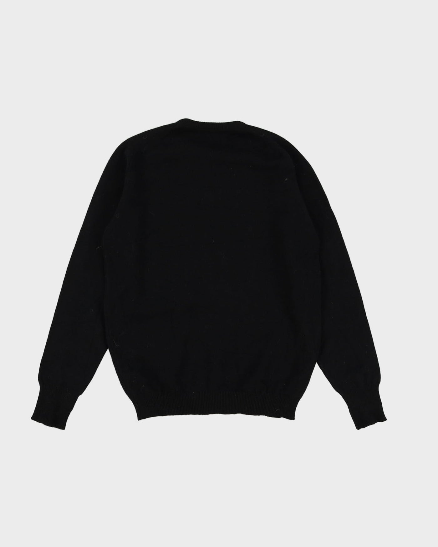 1990s William Locke Made In Scotland Black Wool Jumper - XS
