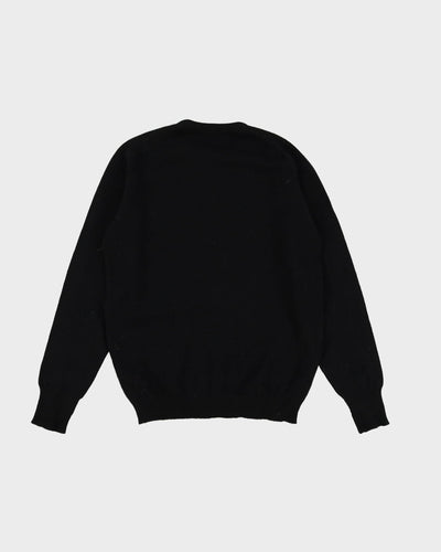 1990s William Locke Made In Scotland Black Wool Jumper - XS