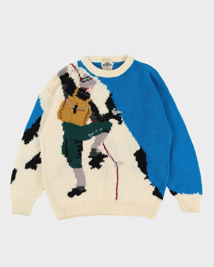 Wind River Mountain Climber Patterned Knitted Jumper - L