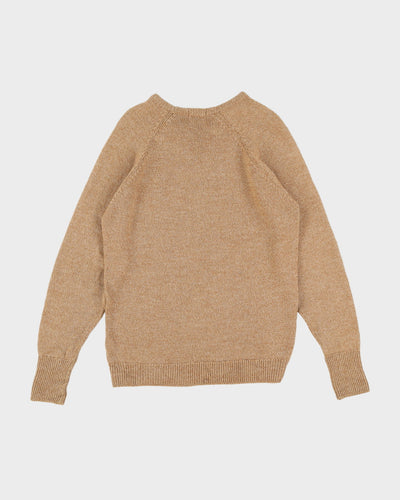 Made in England 1960s Beige Knitted Jumper - XS