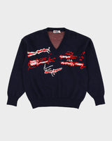 90s Fila Navy V-Neck Knit - L