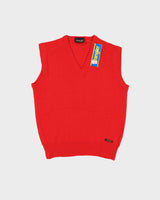 Vintage 70s Deadstock With Tags Wrangler Red Sweater Vest / Tank Knit - M