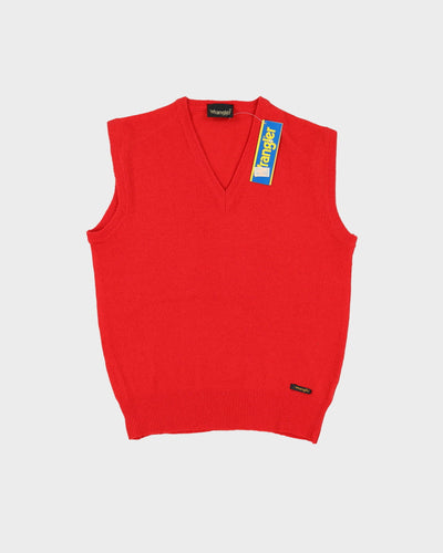 Vintage 70s Deadstock With Tags Wrangler Red Sweater Vest / Tank Knit - M