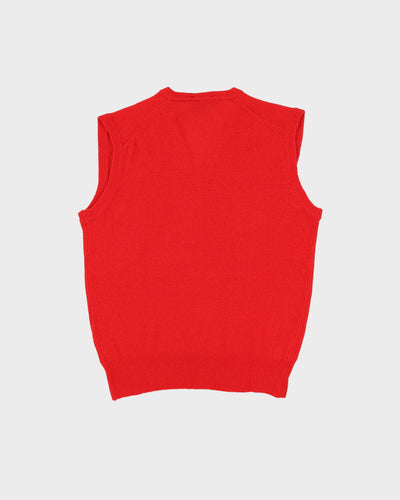 Vintage 70s Deadstock With Tags Wrangler Red Sweater Vest / Tank Knit - M
