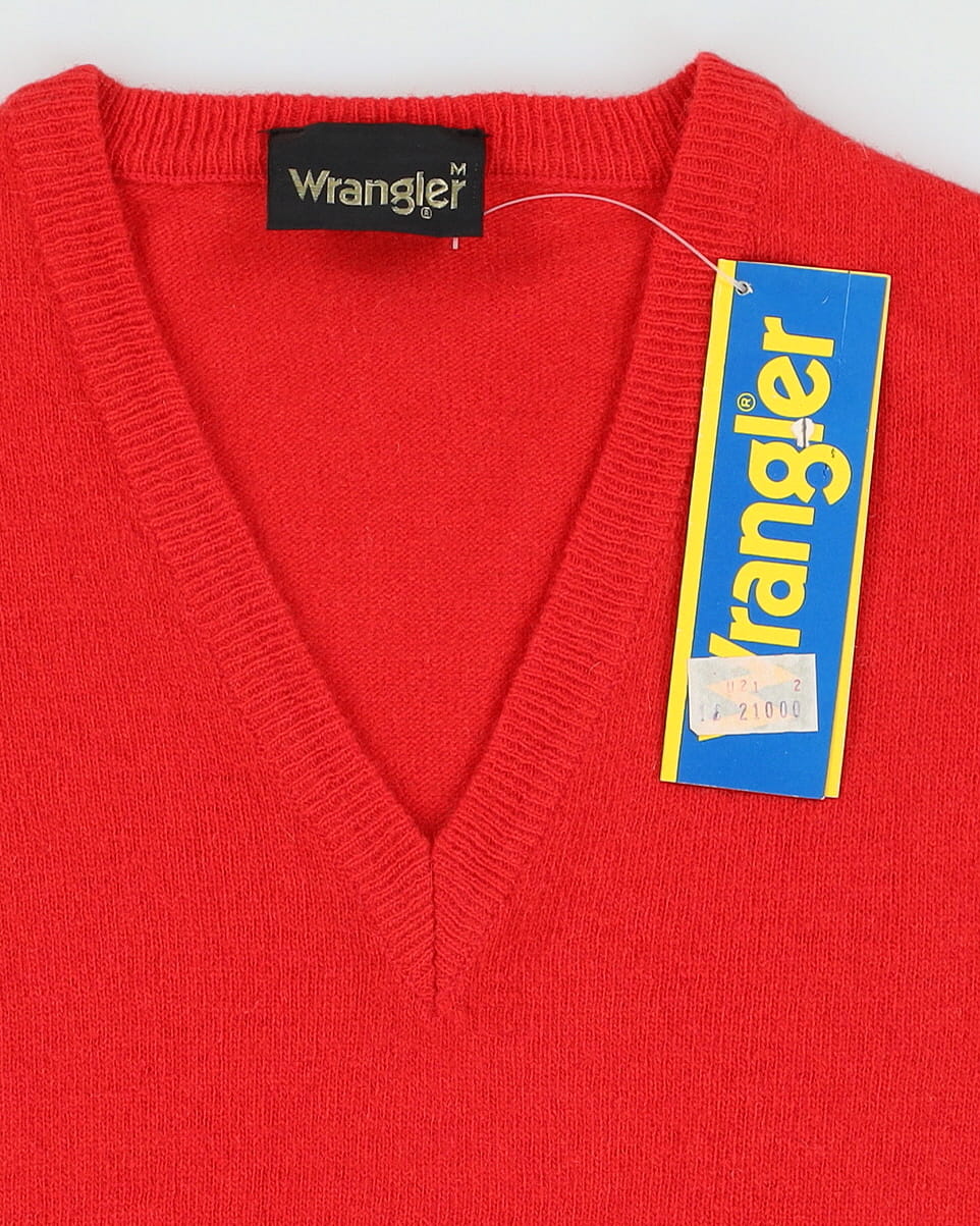 Vintage 70s Deadstock With Tags Wrangler Red Sweater Vest / Tank Knit - M