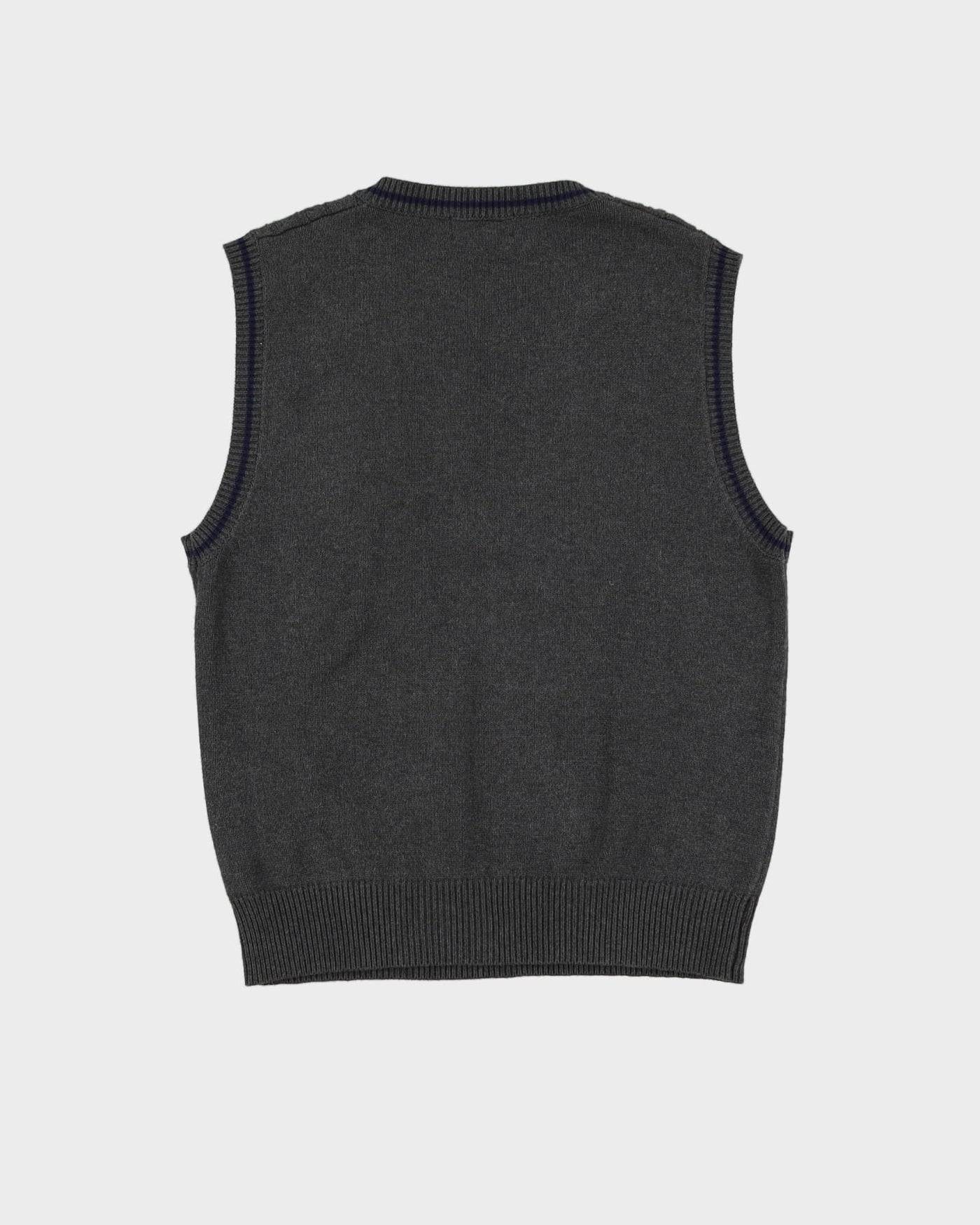 Y2K Polo Grey Knitted Tank Top - M