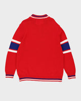 Montreal Canadiens NHL Red Chunky Quarter-Zip Knit - XL