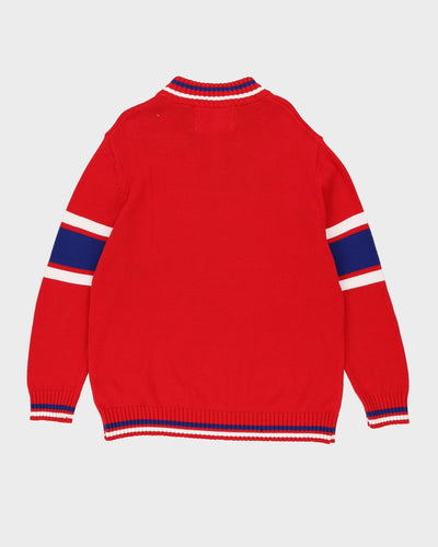 Montreal Canadiens NHL Red Chunky Quarter-Zip Knit - XL