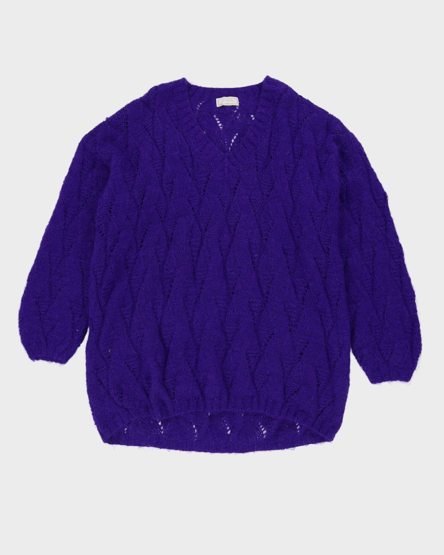 Oversized Purple Mohair Knitted Jumper - XXL