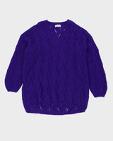 Oversized Purple Mohair Knitted Jumper - XXL