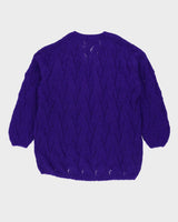 Oversized Purple Mohair Knitted Jumper - XXL