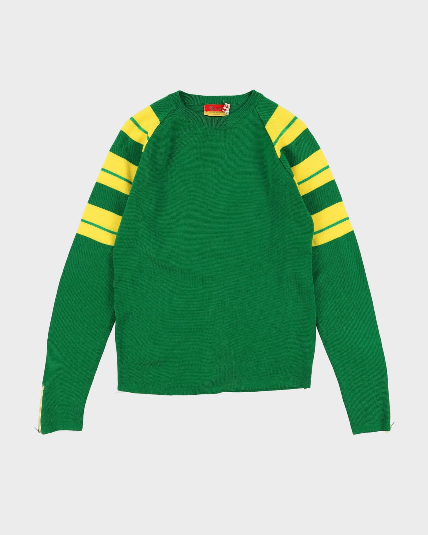 Vintage 70s Baymart Hudson Bay Green Knitted Sweatshirt - S