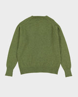 Vintage 80s Braemar Green Cashmere Knit V-Neck Sweatshirt - L