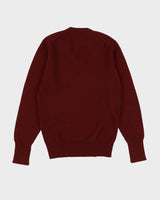 Vintage 70s Jaeger Burgundy V-Neck Cashmere Knit - S