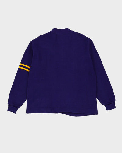 Vintage 1980s Purple College Cardigan - L