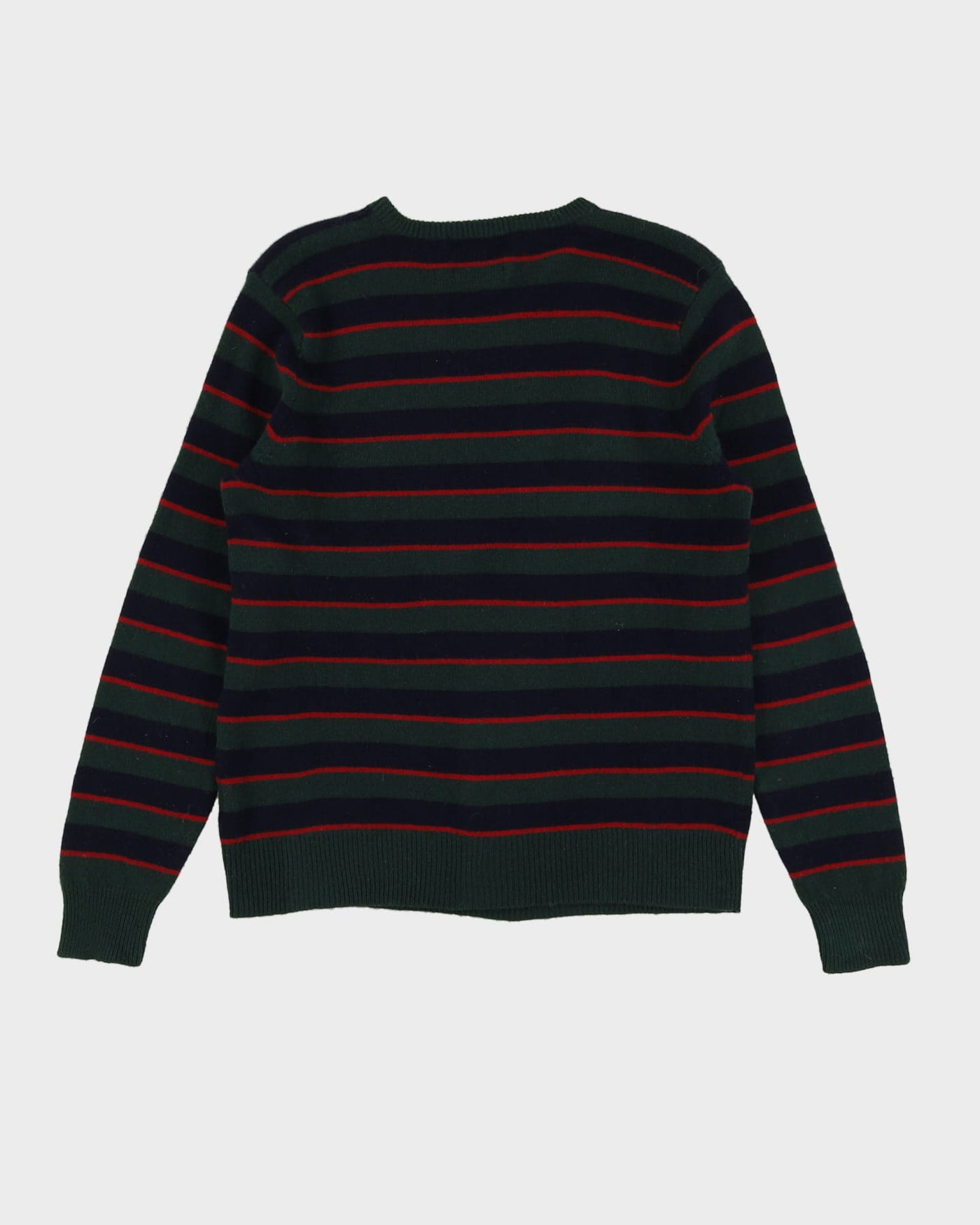 Polo Ralph Lauren Green Striped Knitted Jumper - M