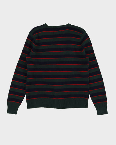 Polo Ralph Lauren Green Striped Knitted Jumper - M