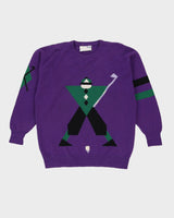 Pringle Nick Faldo Sports Purple Knitted Jumper - L