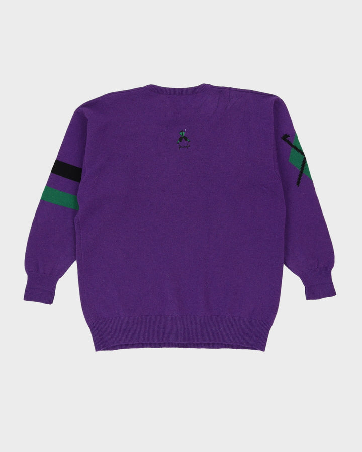 Pringle Nick Faldo Sports Purple Knitted Jumper - L