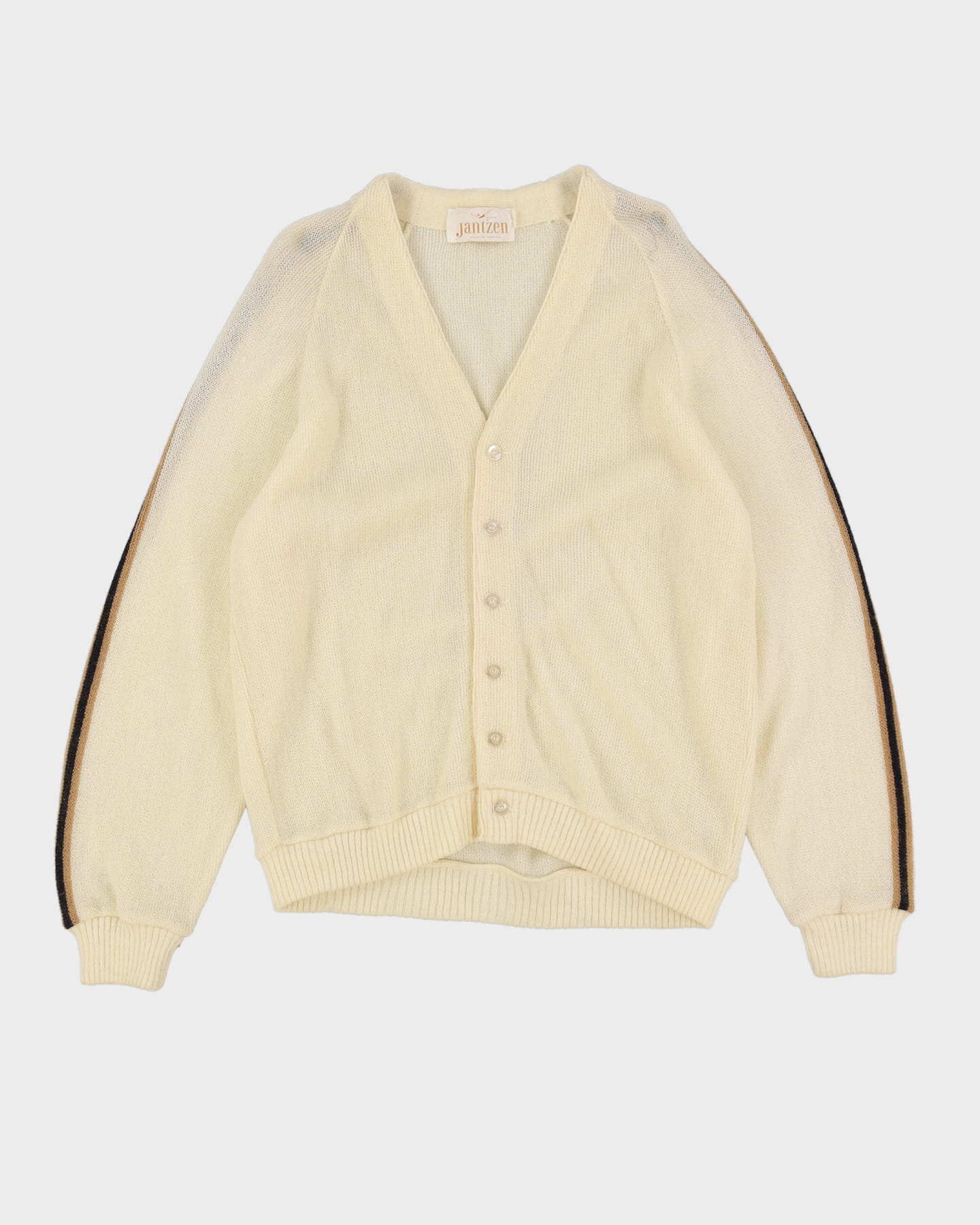 Vintage 80s White Jantzen Cardigan - L