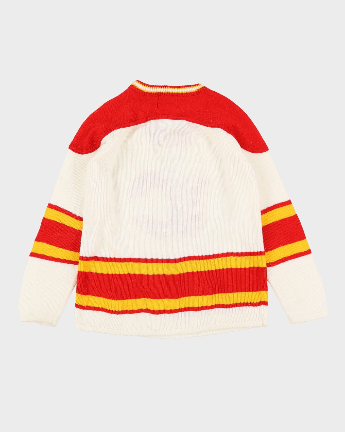 Vintage 90s Calgary Flames NHL White / Red Knit - M