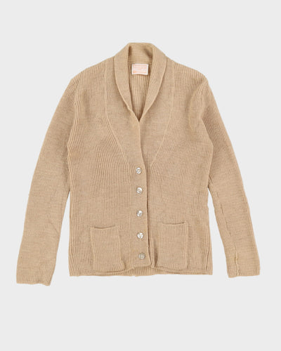 Vintage 60s Beige Pendleton Wool Cardigan - M
