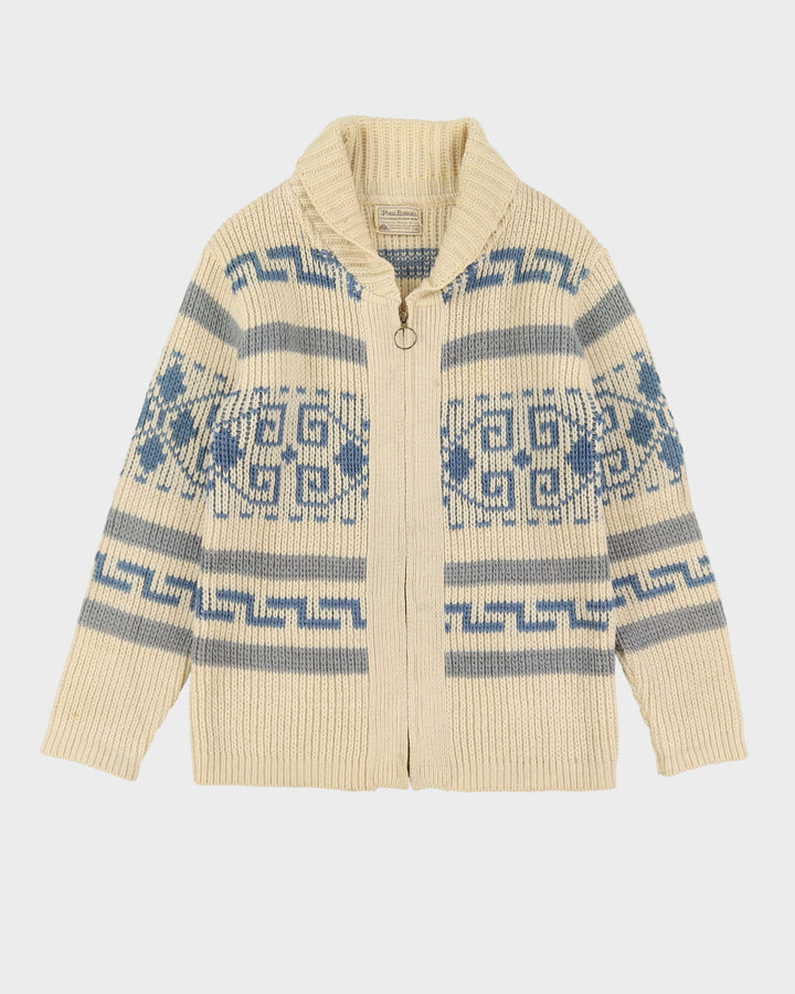 Vintage 70s  Pendleton Beige Cowichan Cardigan - M