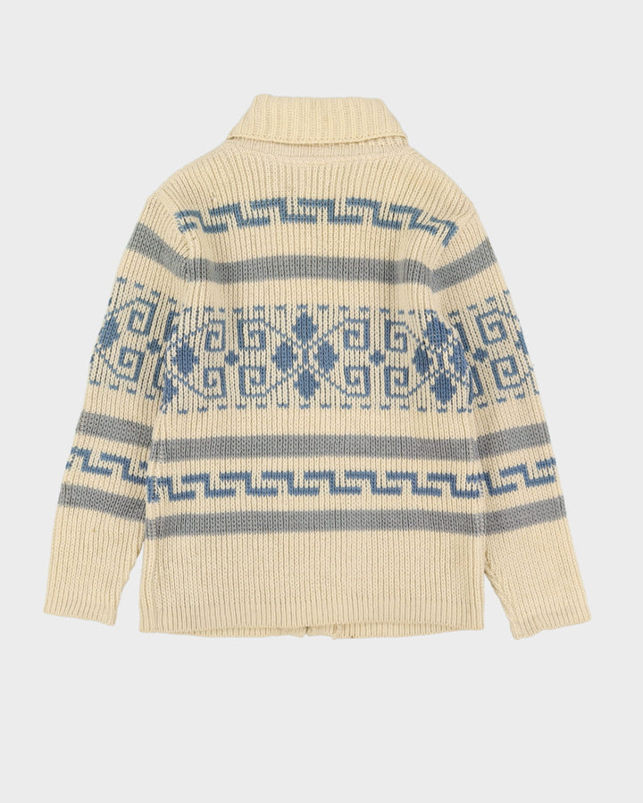 Vintage 70s  Pendleton Beige Cowichan Cardigan - M