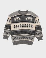Hand Knitted Grey Patterned Jumper - S