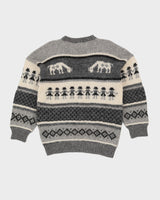 Hand Knitted Grey Patterned Jumper - S