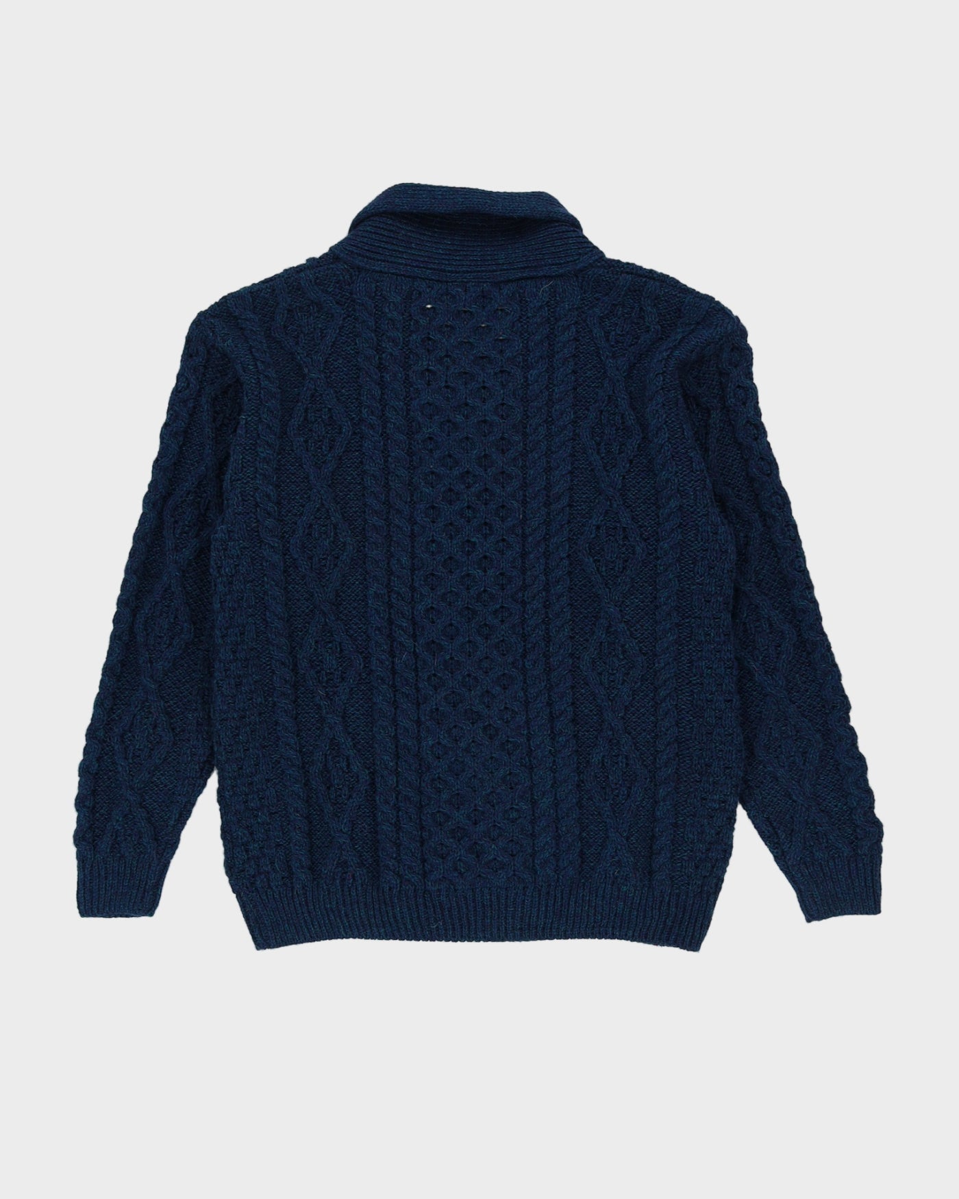 Irish Blue Knitted Wool Jumper - M