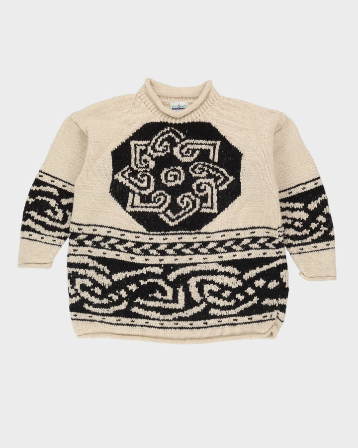 South American Cream Wool Knitted Jumper - XL
