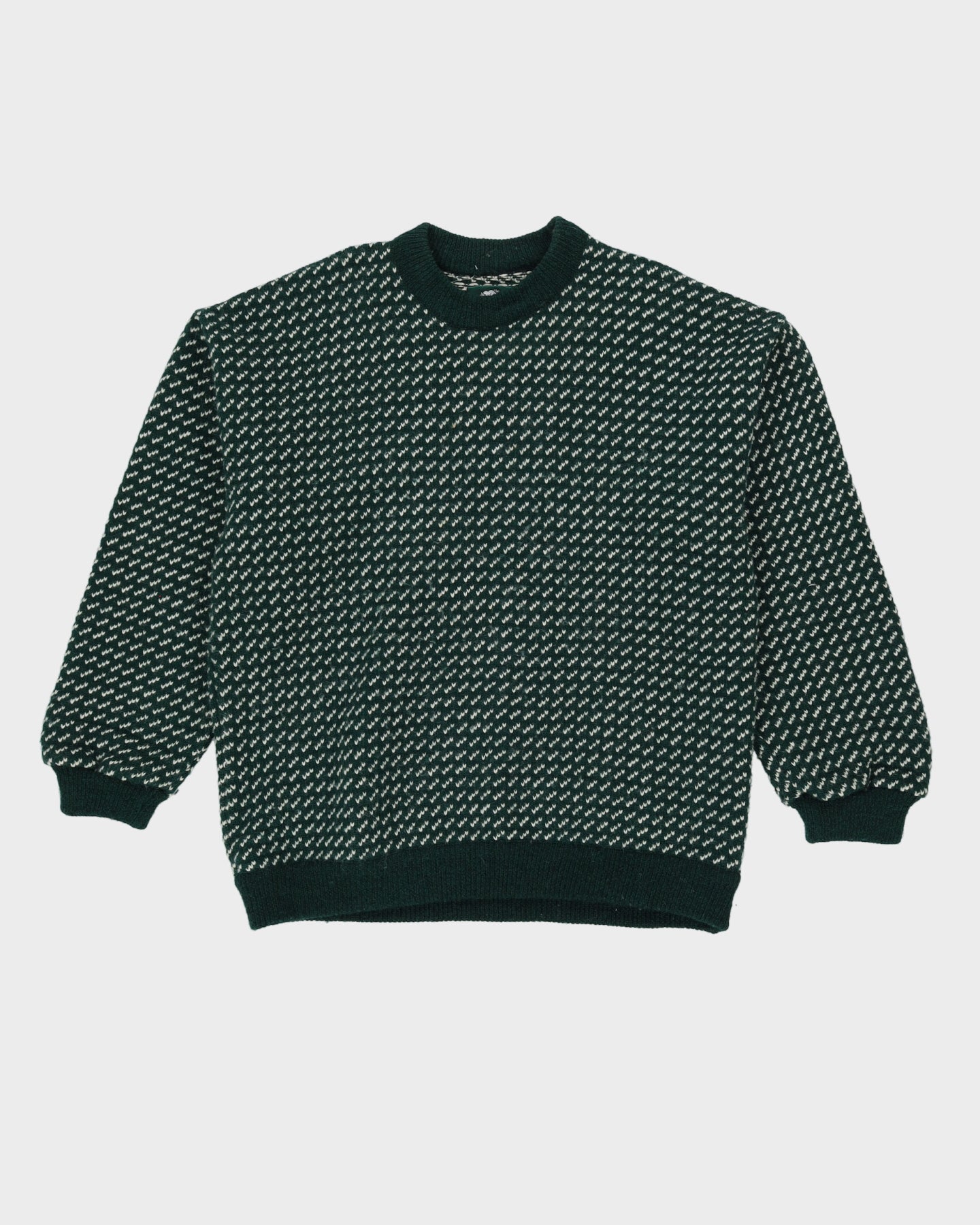 Roots Green Chunky Knitted Wool Jumper - XXL