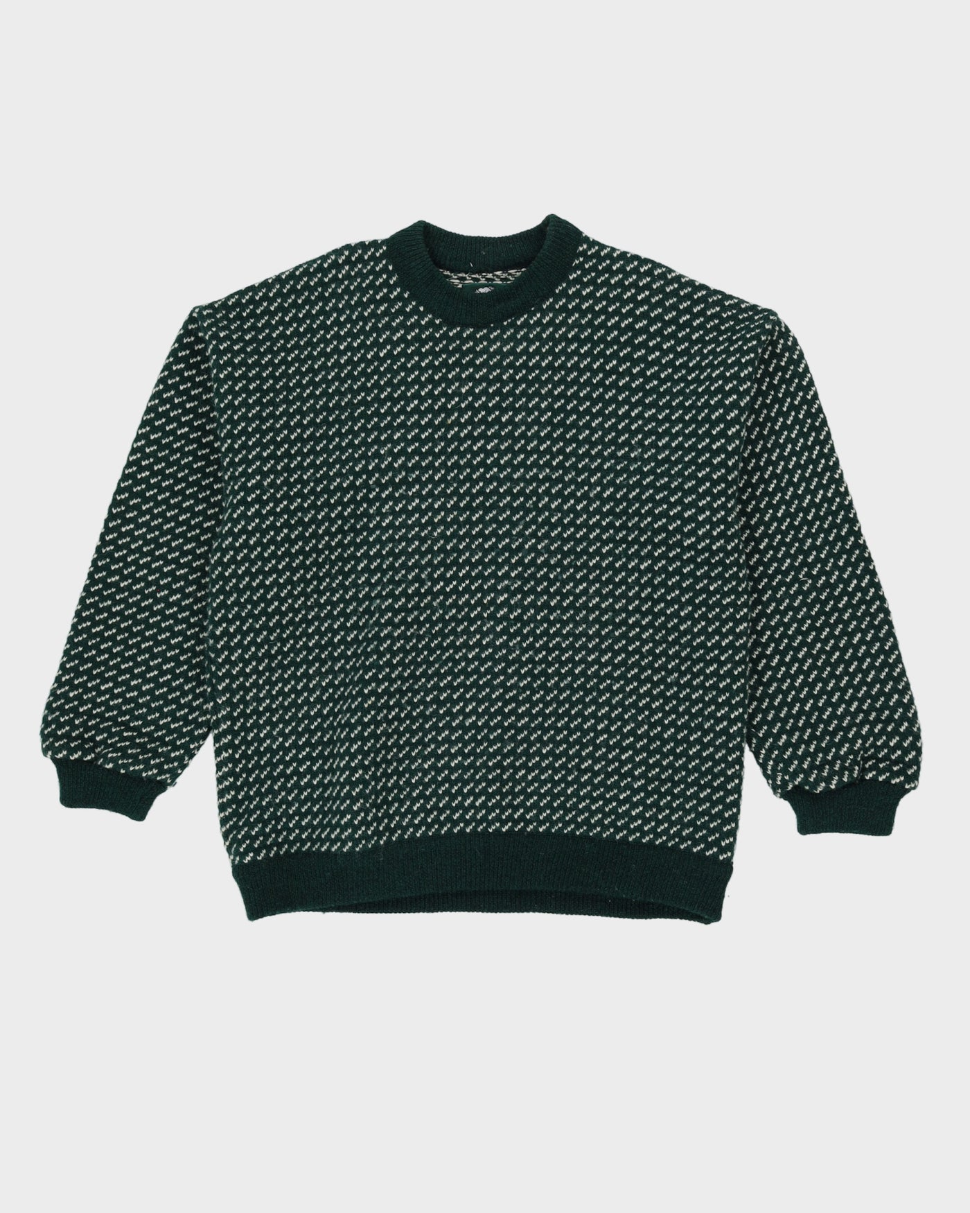 Roots Green Chunky Knitted Wool Jumper - XXL