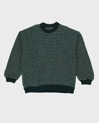 Roots Green Chunky Knitted Wool Jumper - XXL