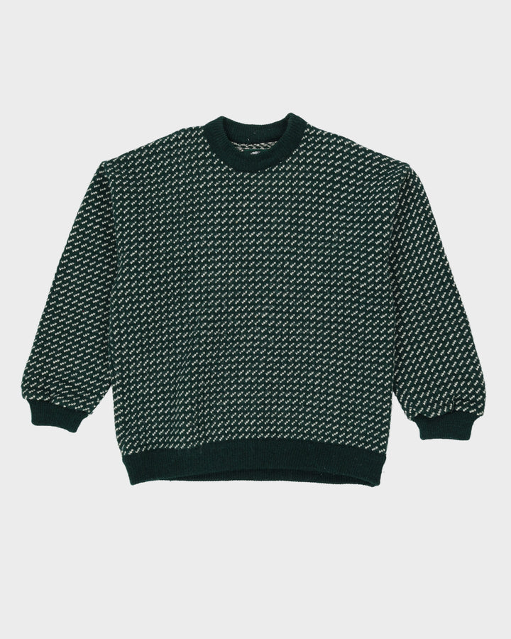 Roots Green Chunky Knitted Wool Jumper - XXL