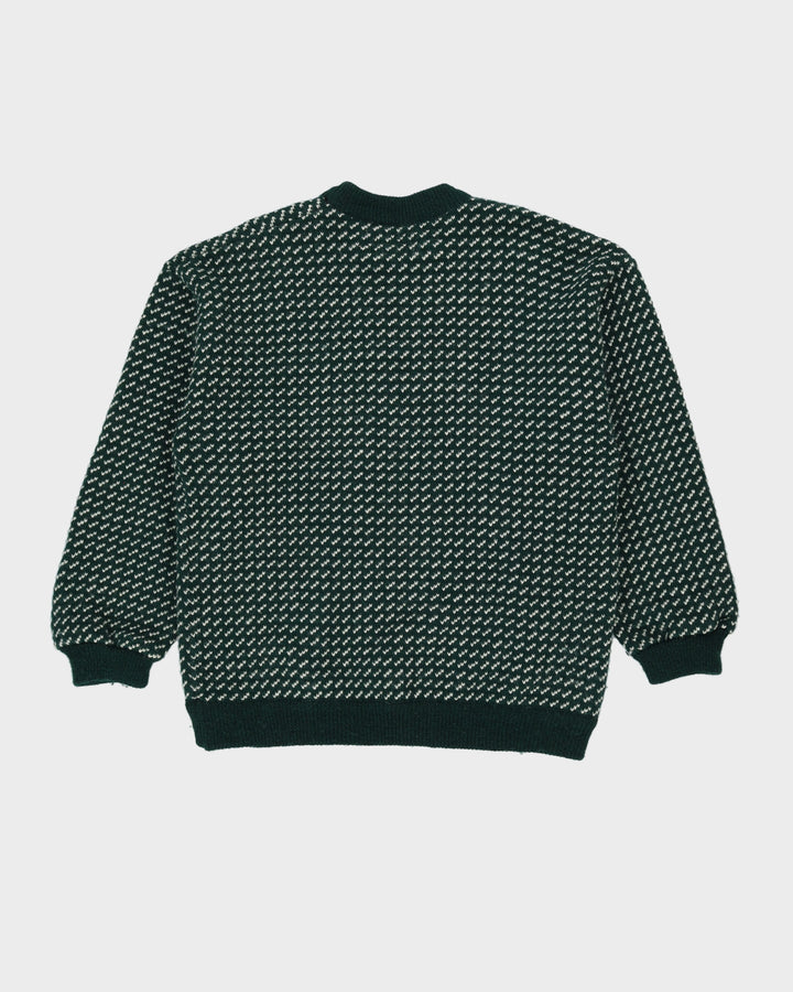 Roots Green Chunky Knitted Wool Jumper - XXL