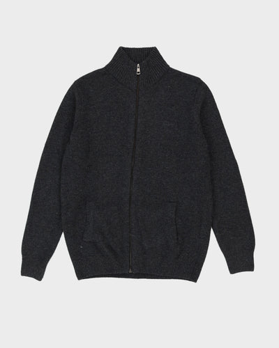 Burberry Brit Grey Knitted Wool Cardigan - L